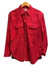 PILGRIM Vintage 1950s- Chamois Cloth Long-Sleeve Shirt with Gussets, Size: L, Co