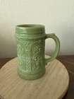 Vintage Greentown Westmoreland Nile Green Slag Milk Glass Mug Stein Serenade