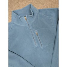 L.L. Bean Mens Fleece Pullover Quarter Zip Blue Casual Top Size Medium