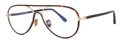 Tom Ford TF5897-B 053 Aviator Blonde Havana 57 mm Men's Eyeglasses Frame