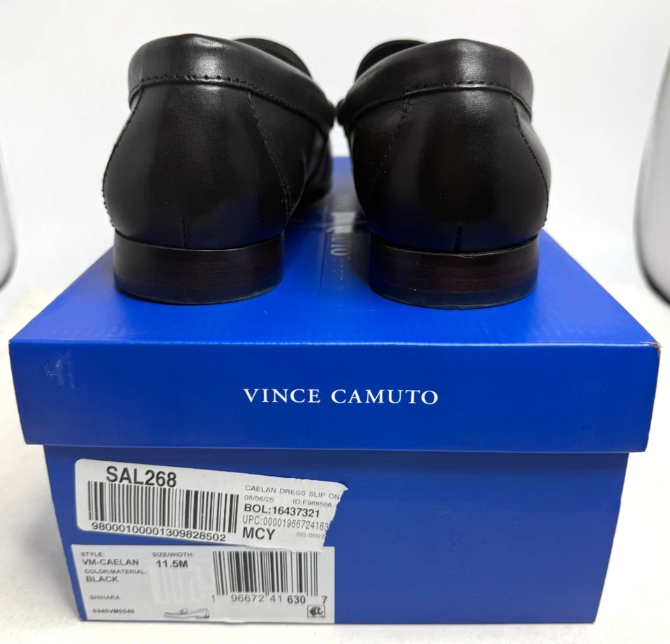 VINCE CAMUTO VM-Caelan BLACK SHIHARA Leather Horse-bit Loafers - Sz 11.5 M US - Image 3 of 4