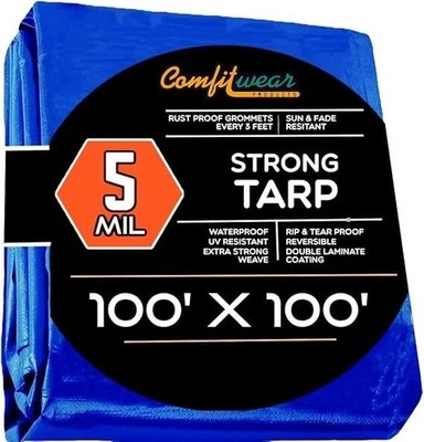 COMFITWEAR Standard Poly Tarp Reinforced Edge Grommet Multi-Purpose Tarp