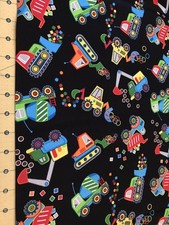 Construction Trucks 100 cotton fabric sold by the yard 2495