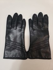 AVON Vintage Women's Genuine Novahide Vinyl Black Gloves; Size 8