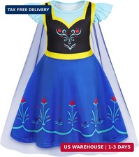 Princess Dress with Cape Girls Halloween Birthday Party Cosplay Costume