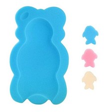Baby Bath Cushion Infant Sponge Mat, Toddler Newborn Bath Pad - Blue BLUE