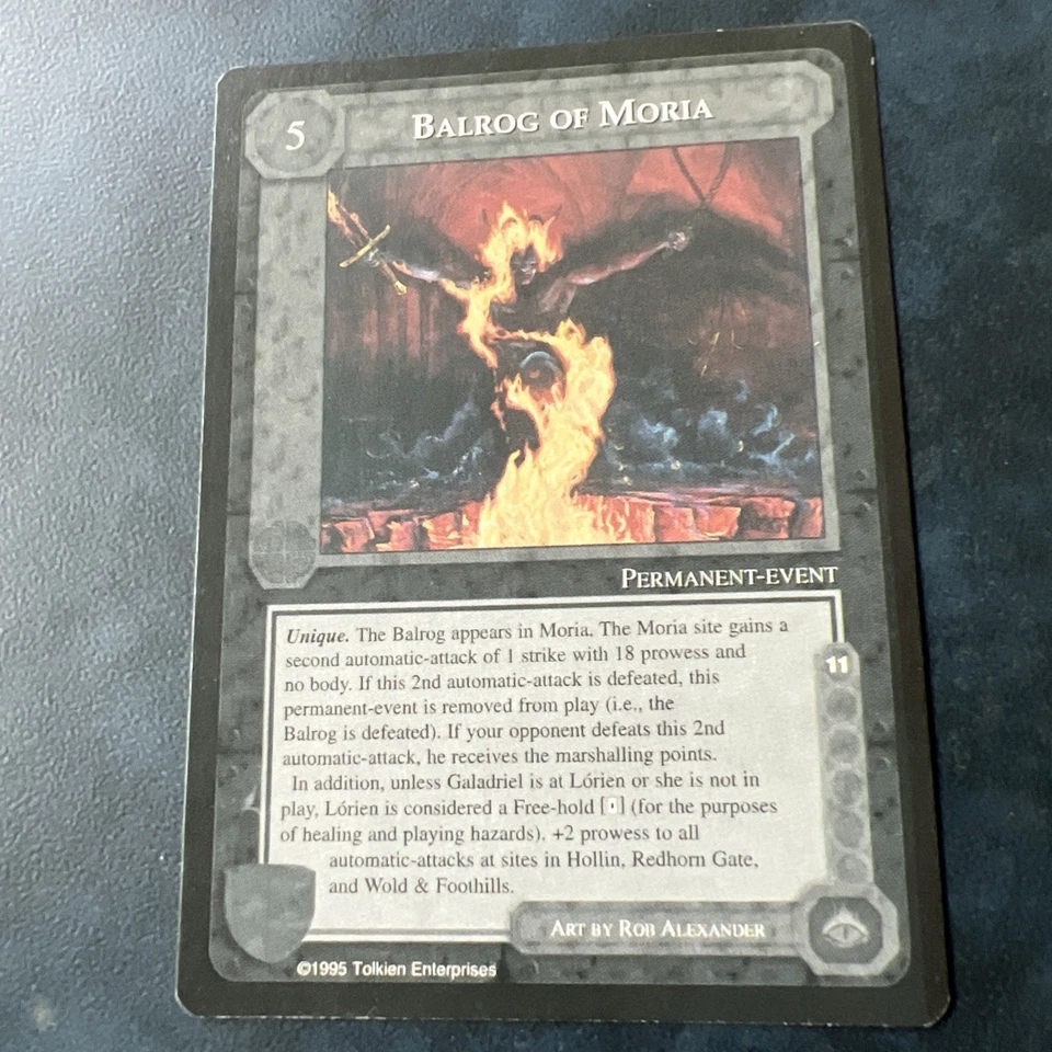 Middle-Earth CCG The Wizards Balrog of Moria Limited Black Border 1995 NM - Photo 1/3