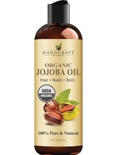 8 fl oz USDA Organic Cold-Pressed Jojoba Oil for Hair, Skin Face