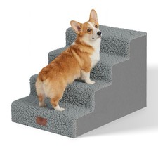 AKC 4-Step Pet Stairs Durable, Non-Slip Steps for Small Dogs and Cats, Washabl