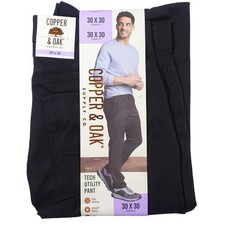 Copper and Oak Supply Co Utility Pants Men 30x30 Black Straight Fit Tech Stretch