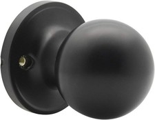 Probrico Black Round Door Knob Bedroom Interior Door Handle for Ones Side Stainl
