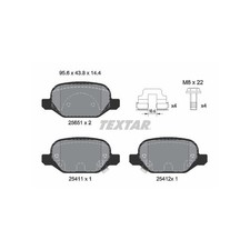 TEXTAR 2565101 Bremsbeläge Hinten für Fiat Panda