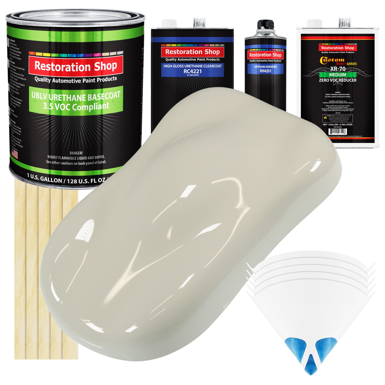 Spinnaker White Gallon Low VOC Urethane Basecoat Auto Paint Kit