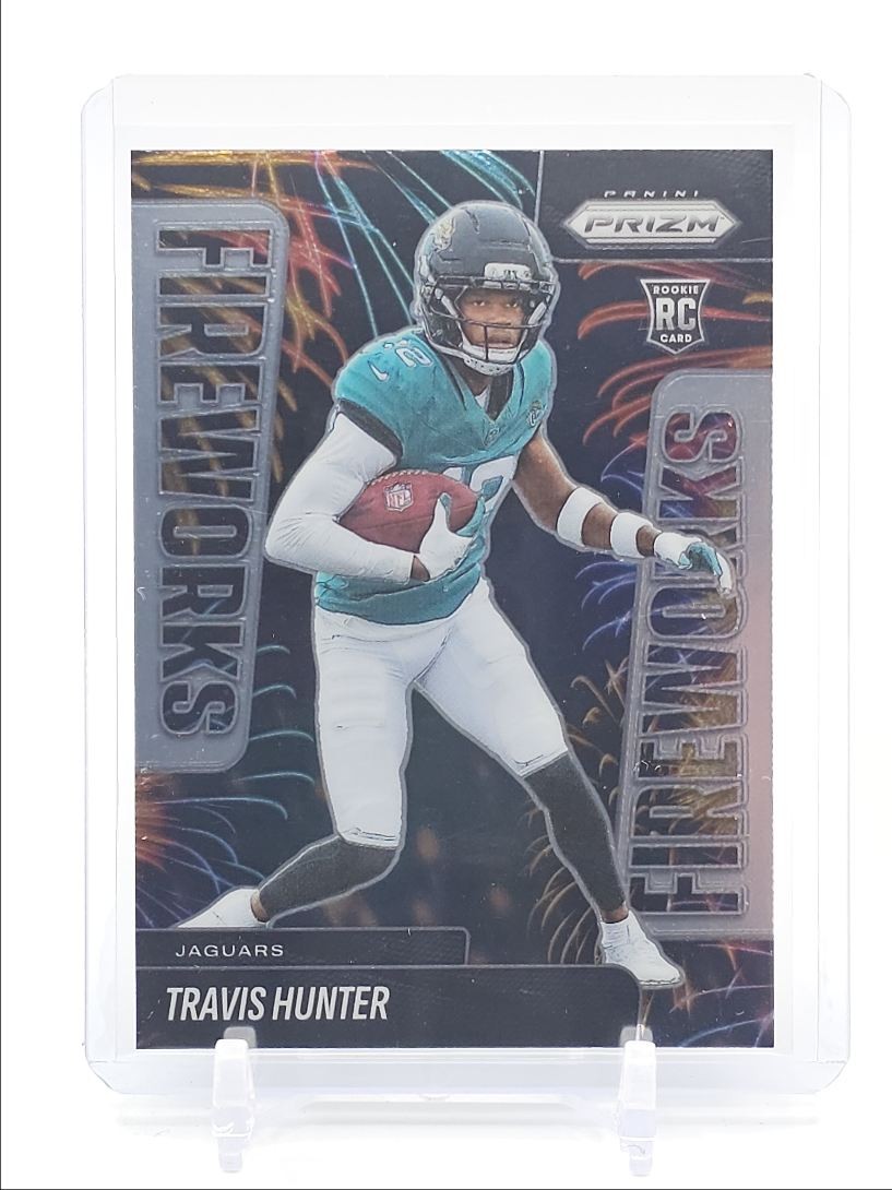 TRAVIS HUNTER 2025 PANINI PRIZM FIREWORKS ROOKIE BASE JAGUARS RC Q5454