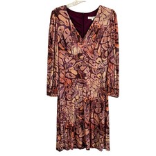 NWT Atelier Multicolor Knit Sheath V-Neck 3/4 Sleeve Dress SIZE LARGE Orig 330