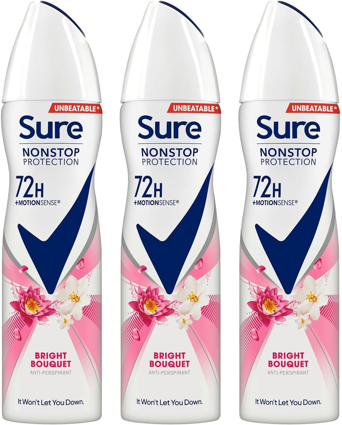 Sure Antiperspirant 72H Nonstop Sweat and Odour Protection Alcohol-Free Body Spr