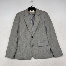 Vintage Pendleton Blazer Womens 10 Gray Wool 2 Button Jacket Suit Made In USA