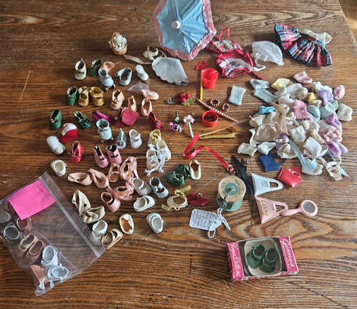 Huge Lot 1950's Vogue Ginny Jill Ginette Doll Shoes Acessories