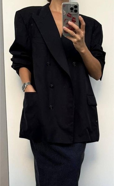 Women Aquascutum Blazer Navy Wool XXL