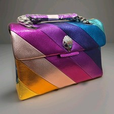 🌈 Kurt Geiger Kensington Leather Metallic Rainbow Bag RRP £299 🌈
