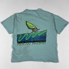 Vtg 90s Ocean Pacific All Day Long T Shirt Medium Skate Surfwear Surfer 1990