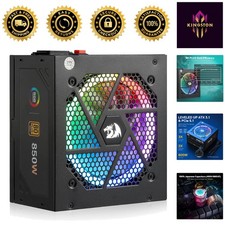 Reliable 850W Power Supply with Japanese Capacitors, RGB  Quiet Fan Tech