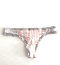 Victoria's Secret Body by Victoria Lace-Trim Thong Panty Iconic Stripe