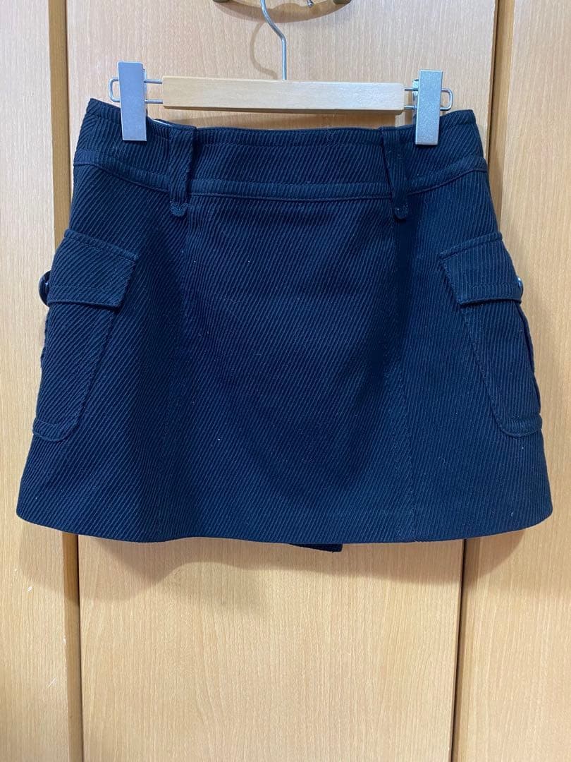 Women JP-size S Mini Skirt Burberry Blue Label Wrap Skirt Black