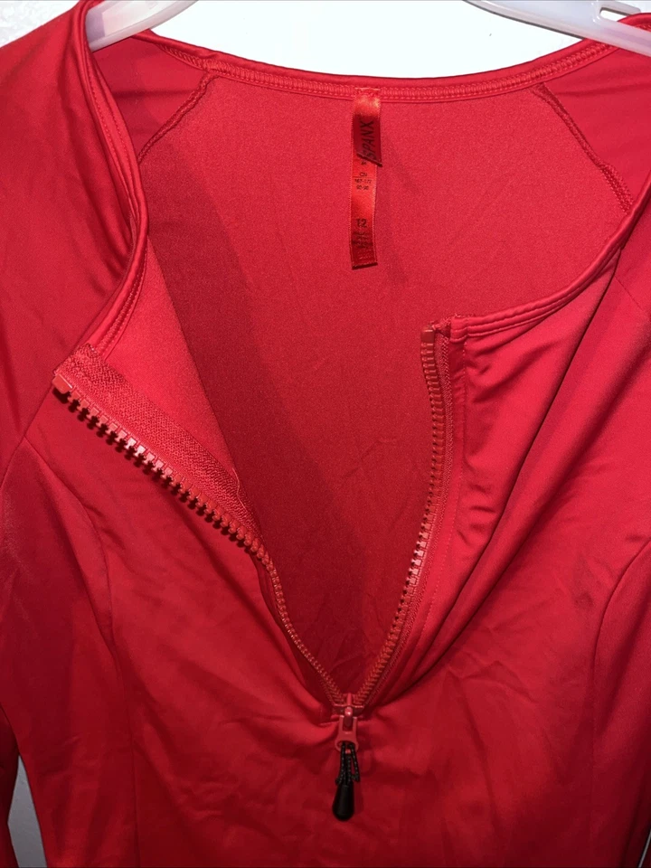 Купальник Spanx КРАСНЫЙ с длинным рукавом цельный формирующий молнию женский размер 12 - Изображение 3 из 4