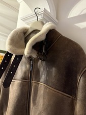 Men’s Crombie Leather Sheepskin Double Face Aviator  Coat. Size L - worn once.