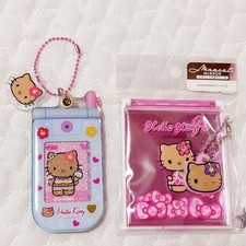 Hello Kitty Slide Phone Keychain Charm with Folding Mirror