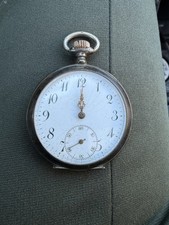 Antico orologio da tasca cassa argento .800 Remontoir spirale Breguet