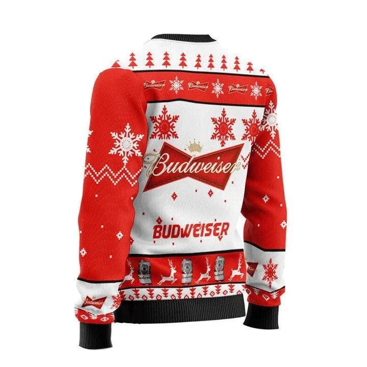 Budweiser Ugly Christmas Sweater with Graphic Print 2025
