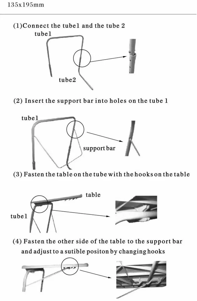 Folding Adjustable TV Laptop Dinner Table 6 Heights 4 Tilt Angles Portable Desk - Image 4 of 4