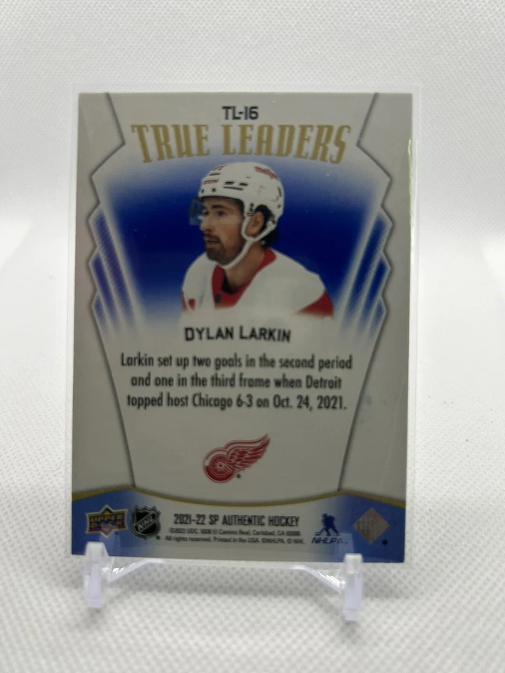 2021-22 SP Authentic True Leaders Blue #TL-16 Dylan Larkin - Detroit Red Wings - Image 2 of 2