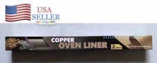2- Non Stick Copper Oven Liners 19.7” X 15.7” Baking Cooking Sheet BBQ Grill Mat