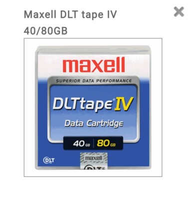 Maxell DLT Tape IV 1/2'' Tape Cartirdge 40/80 GB 557m BRAND NEW