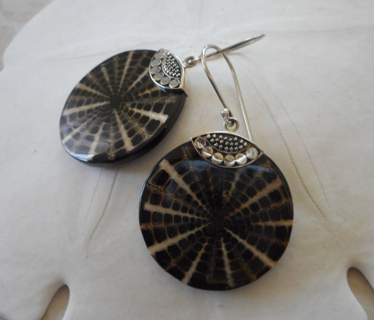 Merva Sterling Silver Shell Design Dangle Earring… - image 13