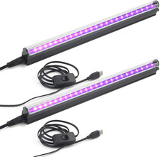 Led Black Light Bar, 10W 1Ft USB UV Blacklight Tube, Glow in the Dark Party Supp