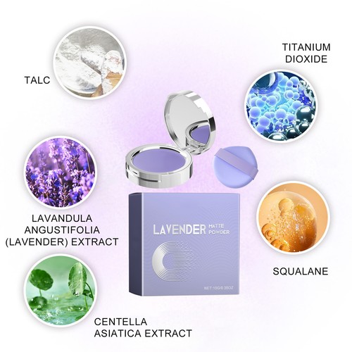 10g Long-Lasting Lavendel Matte Powder Matte Lavender Oil Control Face Powder - Picture 3 of 12