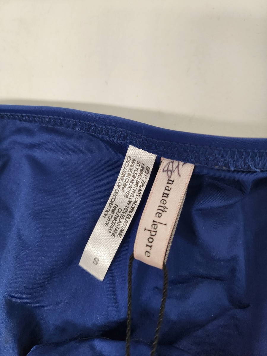 Nanette Lapore Womens Costa Sol Bikini Bottom Small Navy Hipster