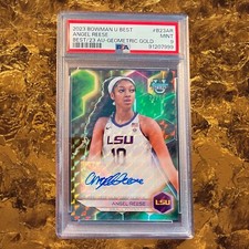 2023 Bowman U Best Angel Reese Auto Gold Geometric Refractor 22/50 PSA 9 SCARCE!