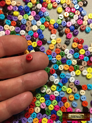M00811-MIX MOREZMORE 50 Tiny 6 mm 6mm Miniature Buttons Mini Doll Clothes