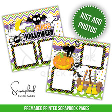 Baby First Halloween Scrapbook 2 PRINTED Premade Scrapbook Quick Pages 68