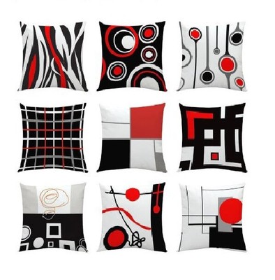 red black throw pillows