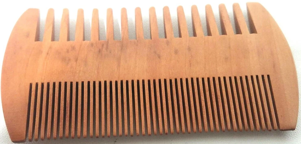 2x Double Sided Sandalwood Beard Comb Fine Teeth Wood Hair Care Antistatic Combs - Image 4 of 4