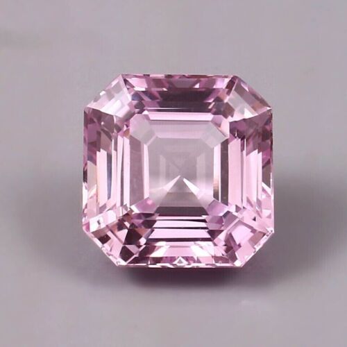 AAA 12.8 Ct Natural Madagascar Pink Morganite Loose Asscher Gemstone 11x11 MM - Picture 1 of 4