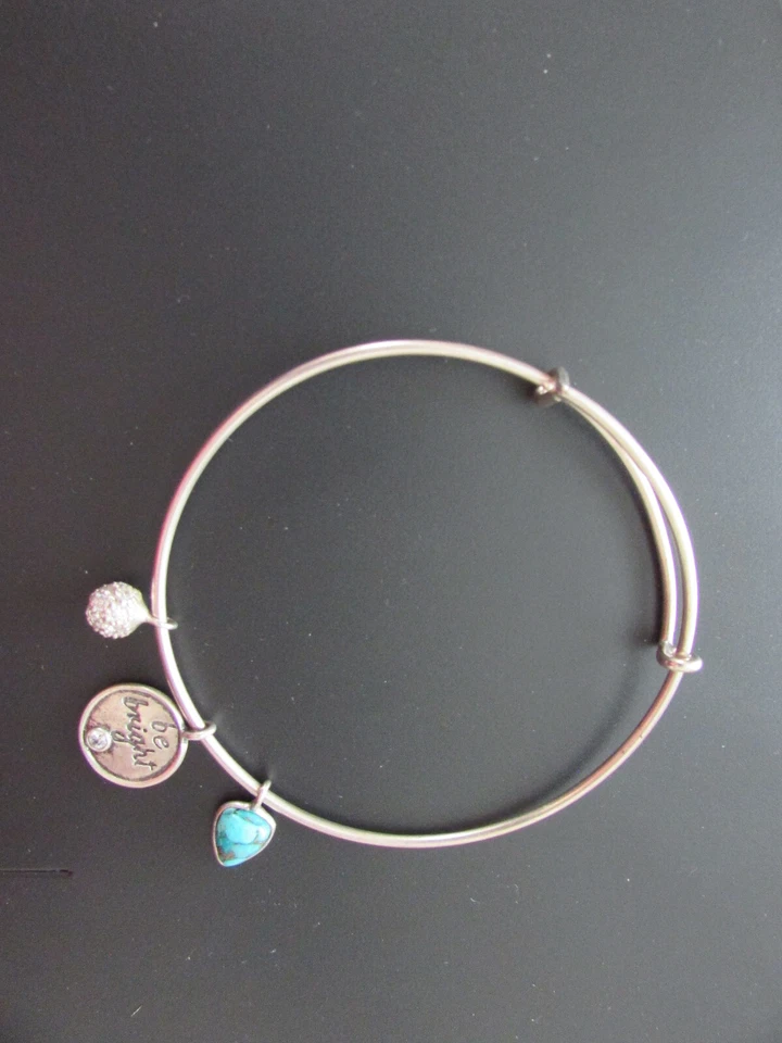 Brazalete ajustable SILPADA B3212 plata esterlina cristal turquesa dije Foto 4 de 4