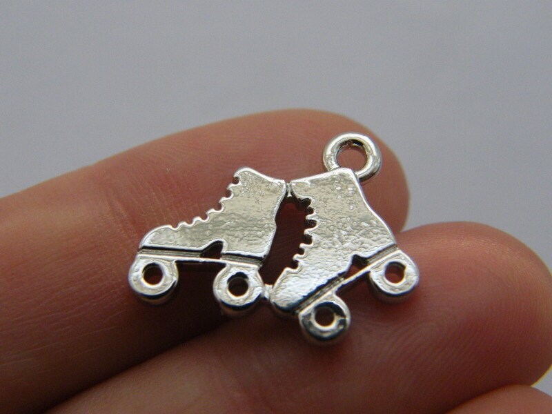 4 Roller skate charms silver tone SP80 eBay