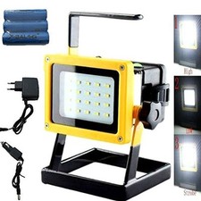 FARO LED RICARICABILE 30W FARETTO BATTERIE SOSTITUIBILI LUCE FREDDA PORTATILE